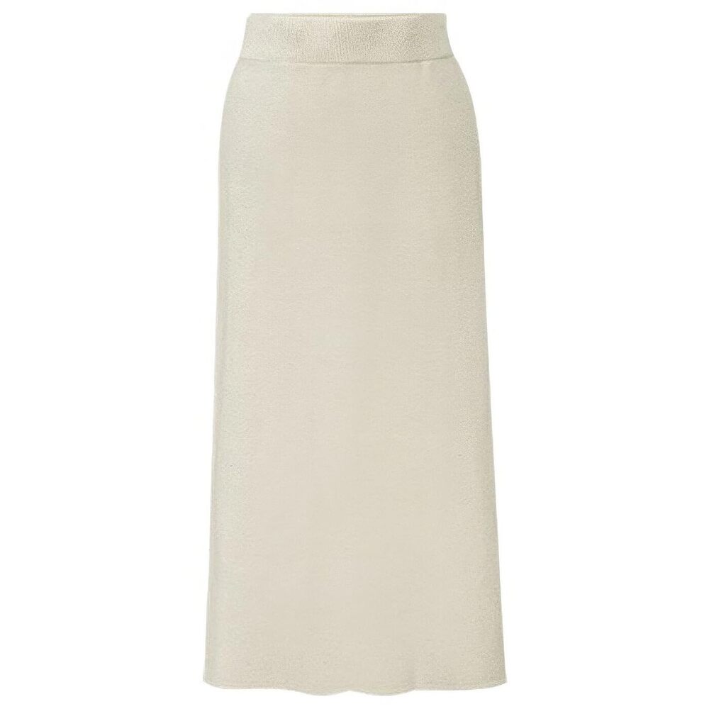 2376 Winter Warm High Waist Side Slit Wool Blend Long Skirts Rib Knit